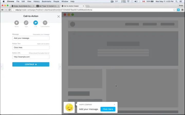 Captura Sniply Marketing en RRSS